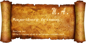 Mayersberg Artemon névjegykártya